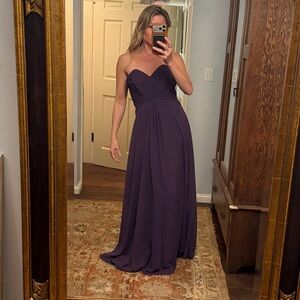 Allure Bridals Strapless Plum Chiffon Gown